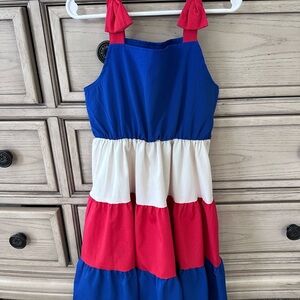 SHEIN Tricolor Tiered Kids Dress